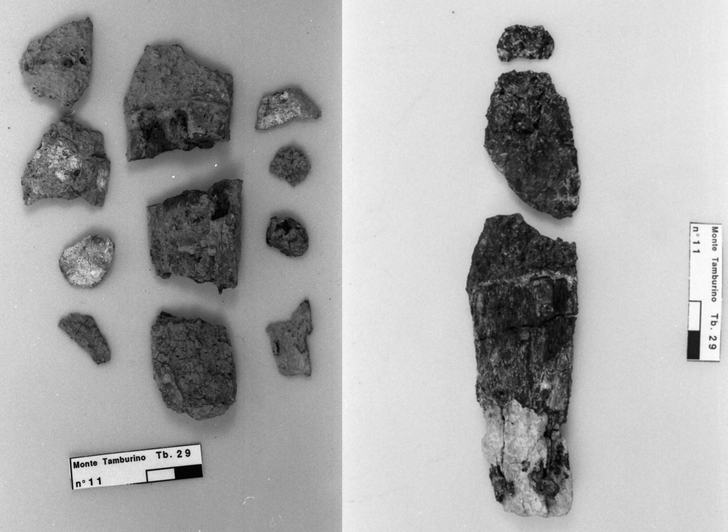 coltello in ferro con manico in legno prima e dopo il restauro